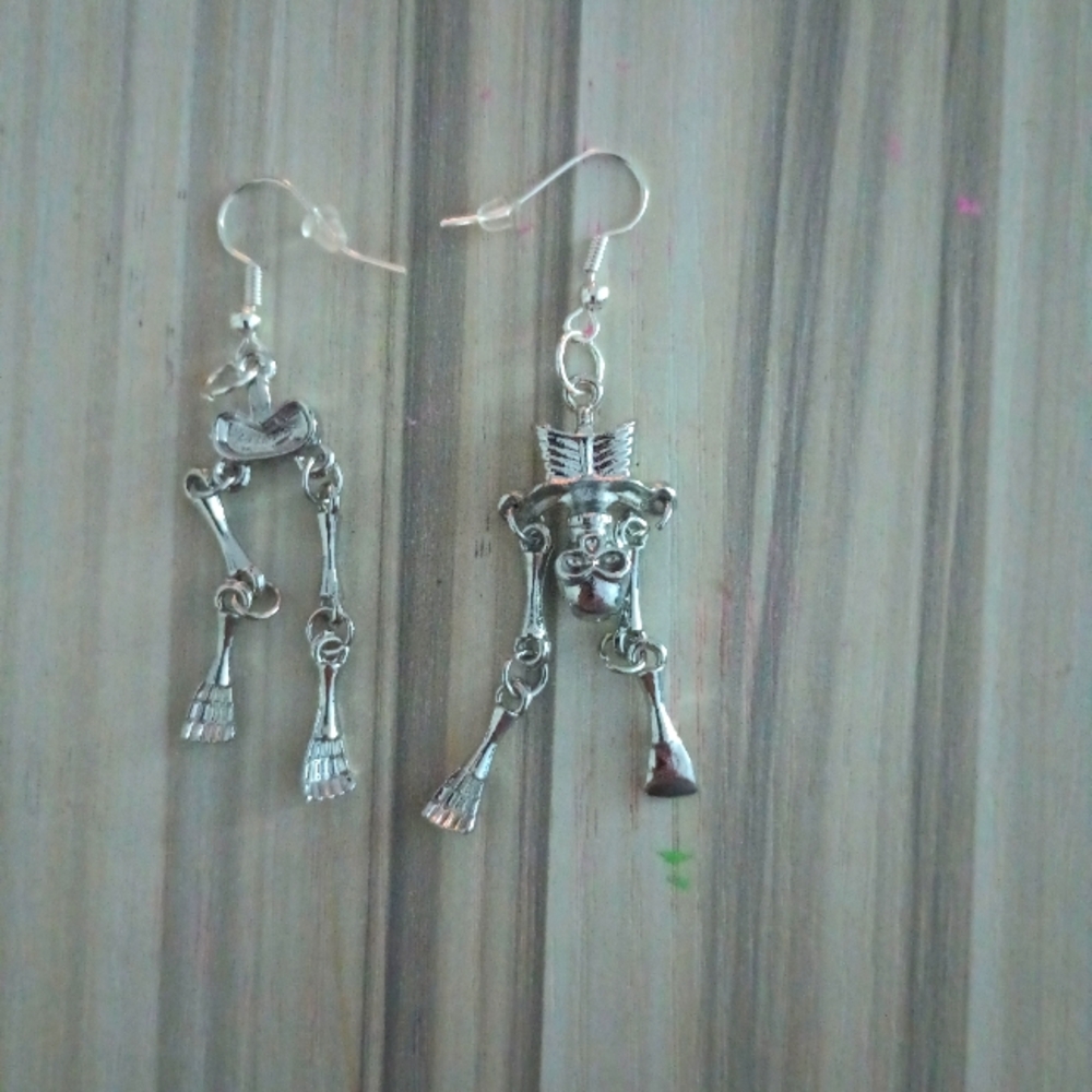 Halloween Silver skeleton earrings
